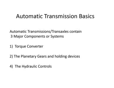 Automatic Transmission Basics - صورة الغلاف